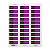 Masque de mascarade violet Étiquette d'adresse Mar (Feuille entière)