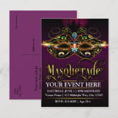 Masque de MASQUERADE violet Carte postale promotio (Devant / Derrière)