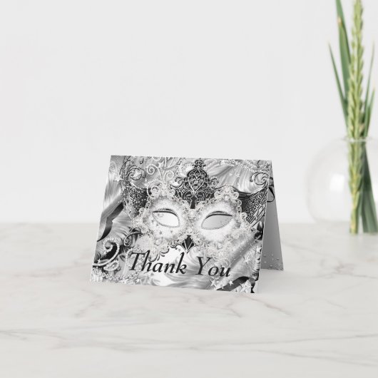 Masque de paillettes d'argent Mascarade Merci (Devant)
