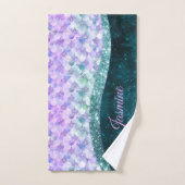 Masque de peau de sirène turquoise argent faux par (Serviette à main)