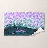 Masque de peau de sirène turquoise argent faux par (Serviette à main)