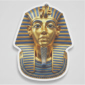 Masque de Pharaon Royal 3D Doré Autocollant Découp (Devant)