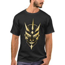 Masque de Samouraï Doré T-Shirt Noir
