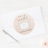 Masque de visage rose Watecolor requis étiquette (Enveloppe)