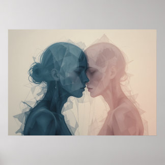 Masque des émotions Poster Mur Art Abstrait