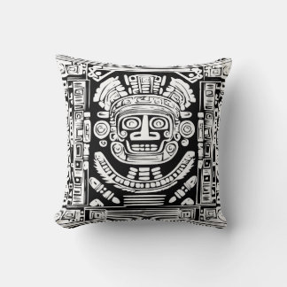 Masque du dieu solaire maya ancien Coussin décorat
