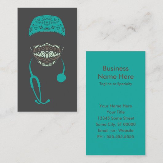 masqué en cachemire carte de visite (Devant / Derrière)