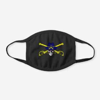 Masque En Coton Noir Skull & Crossed Sabers.