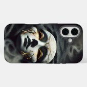 Masque en Porcelaine Fêlée Foncé Coque Rigide pour (Verso (horizontal))