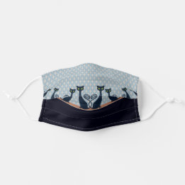 Masque En Tissu Bonnie Gentle Stars Rétro Avec Chats Noirs