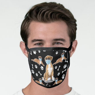 Masque En Tissu Boxe Dog, papa et maman