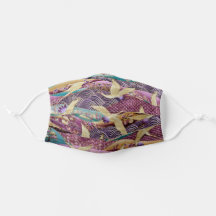 Conception textile de grues japonaises violet et t