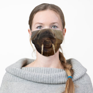 Masque En Tissu drôle animal de l'océan morse tusk