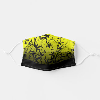 Masque En Tissu Ombre floral noir jaune