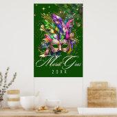 Masque Mardi Gras | Poster vert (Cuisine)