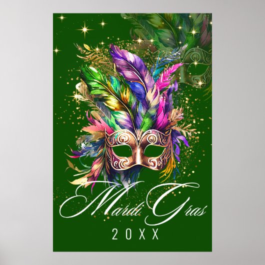 Masque Mardi Gras | Poster vert (Devant)
