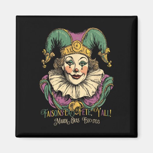 Masque Mardi Kleding Kostuums  Mardi Gras C Magneet (Voorkant)