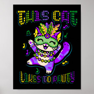 Masque Mardi Kleding Kostuums Mardi Gras Kat Poster