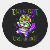 Masque Mardi Kleding Kostuums Mardi Gras Kat Ronde Sticker (Voorkant)