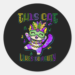 Masque Mardi Kleding Kostuums Mardi Gras Kat Ronde Sticker