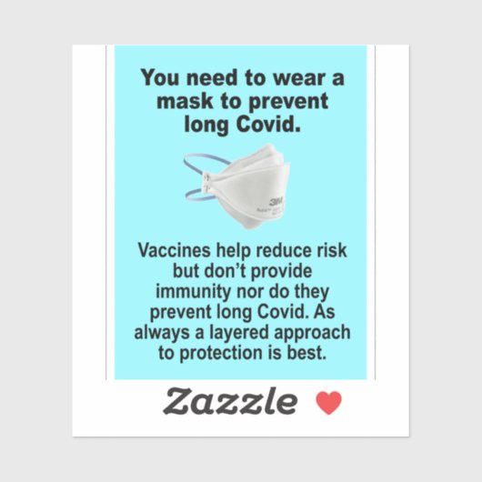 masque pour éviter les longs stickers vinyle Covid (Feuille)