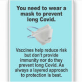 masque pour éviter les longs stickers vinyle Covid (Devant)