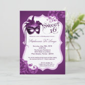 masque pourpre de la mascarade 5x7 invitation de (Debout devant)