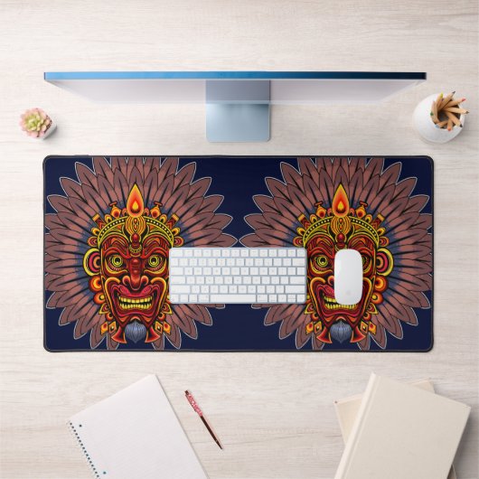 Masque rituel du roi guerrier tribal (Bureau 1)