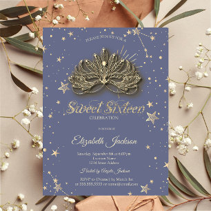 Masque Stars Pastel Lavendel Sweet 16 Kaart
