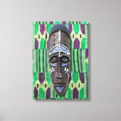 Masque tribal africain vert violet impression sur (Recto)