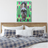 Masque tribal africain vert violet impression sur (Insitu(Chambre))