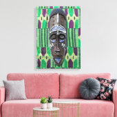Masque tribal africain vert violet impression sur (Insitu(Salon))