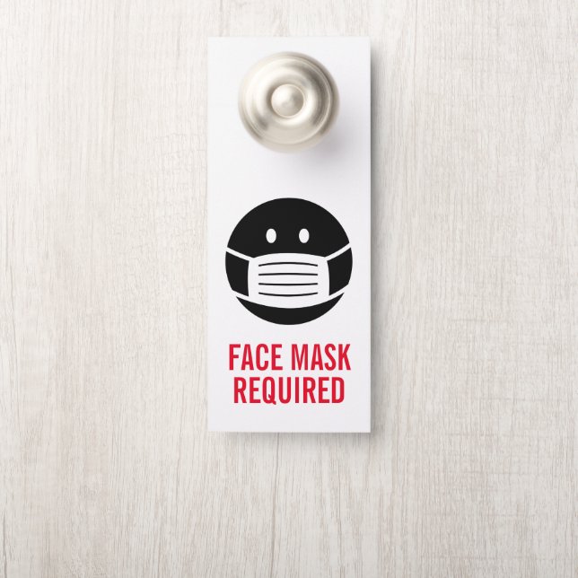 Masque Visage obligatoire signe chambre d'hôtel af (Sur le bouton)