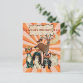 MASQUERADE ANIMAUX HALLOWEEN Carte postale (Debout devant)