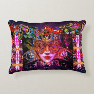 Masquerade bal beauty masker zwart roze gotisch accent kussen