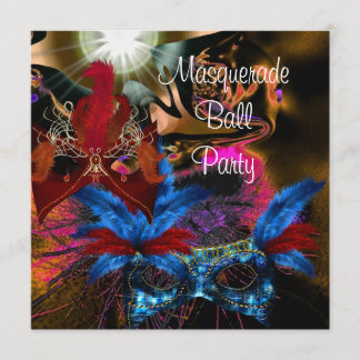 Masquerade Bal Feestmasker Kleurrijk Abstract 2 Kaart