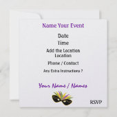 Masquerade Bal / Festival / Kostuum Feest - SRF Kaart (Achterkant)