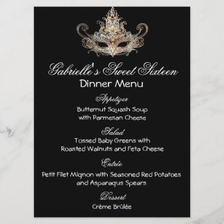 Masquerade Ball Dinner Menu