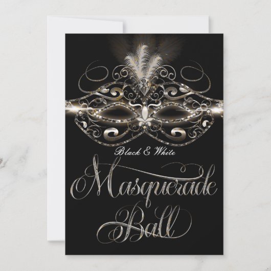 MASQUERADE BALL Élégantes Invitations de fête (Devant)
