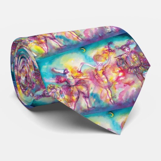 MASQUERADE BALL, Mardi Gras Maskers, Dance, Music Stropdas (Opgerold)