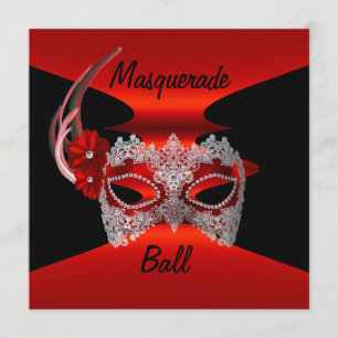 Masquerade Ball maskers Rode Zijde Zwarte Partij Kaart