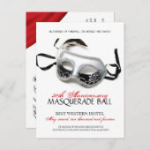 Masquerade Ball-uitnodiging Uitnodiging Briefkaart (Voorkant / Achterkant)