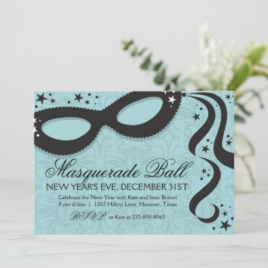 Masquerade Ball-uitnodigingen Kaart (Staand voorkant)