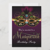MASQUERADE BALL violet Coloré Invitations (Devant)