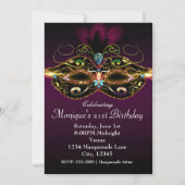 MASQUERADE BALL violet Coloré Invitations (Dos)
