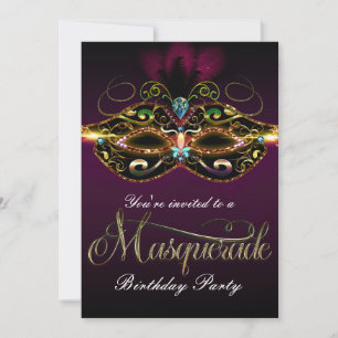 MASQUERADE BALL violet Coloré Invitations