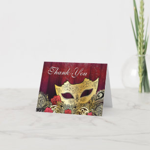 Masquerade-Bedankt Bedankkaart