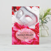 Masquerade Birthday Ball Costume Party Uitnodiging (Staand voorkant)