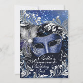 Masquerade Birthday Party-uitnodigingen Kaart (Voorkant)