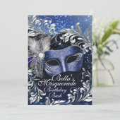 Masquerade Birthday Party-uitnodigingen Kaart (Staand voorkant)